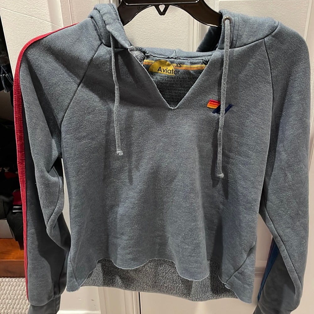 Aviator Nation cropped hooded sweatshirt